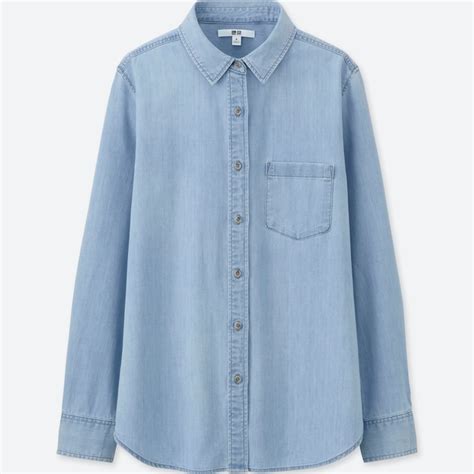 uniqlo women blouse|uniqlo denim shirt women.